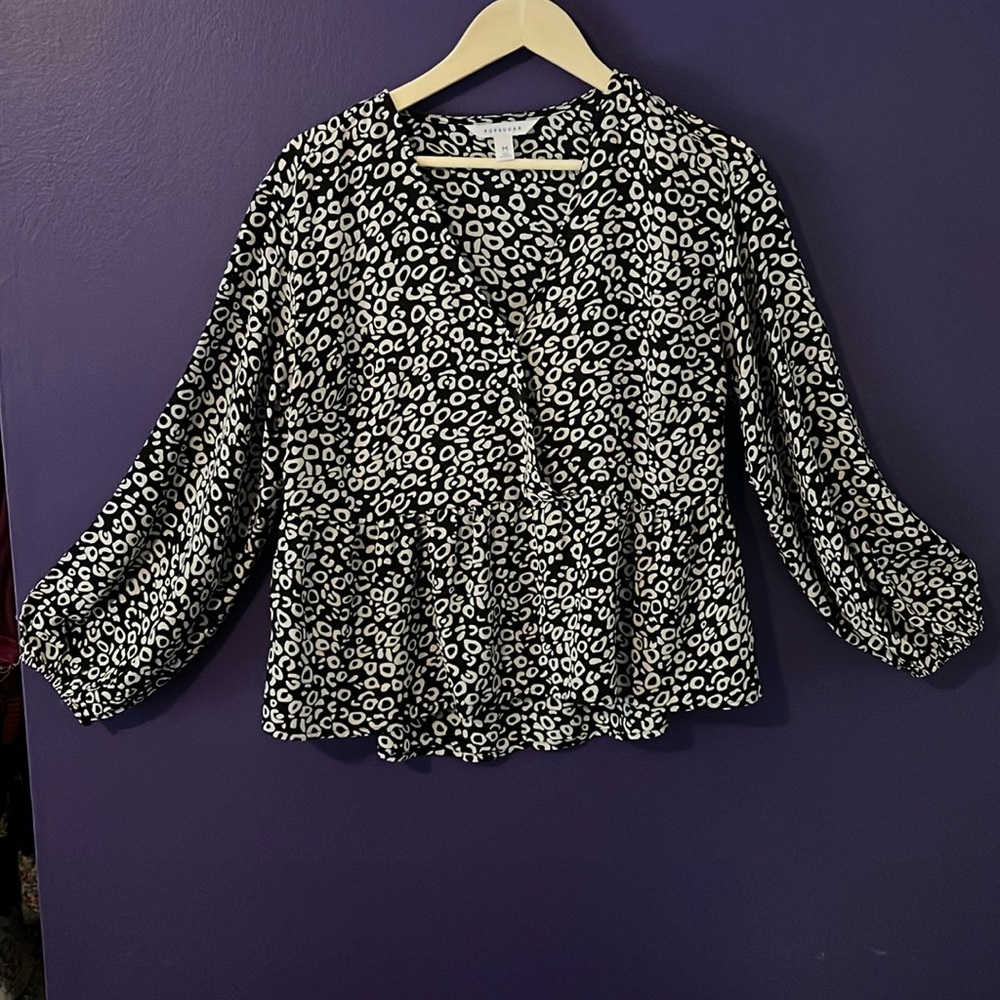 Graphic print, empire waist flowy top